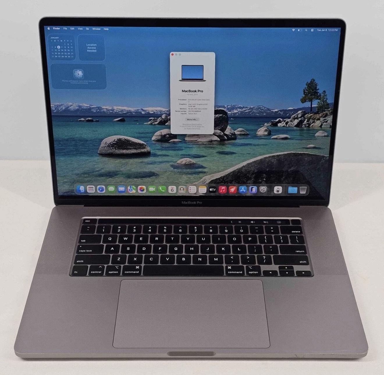 2019 MacBook Pro Laptop 15 inch- Intel Core i7-9750H, 16GB RAM, 512GB SSD, OSX Tahoe