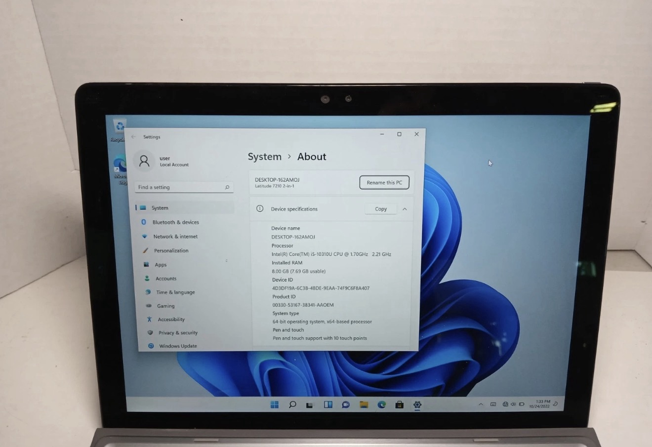 Dell Latitude 7210 2-in-1 Tablet / Laptop - Intel Core i7-1061U, 16GB RAM, 512GB SSD - Image 2