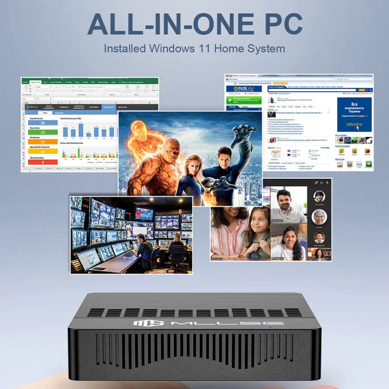 MLLSE Mini PC M2 Air Intel Gemini Lake N4000 Windows 11 6GB RAM 128GB - Image 2