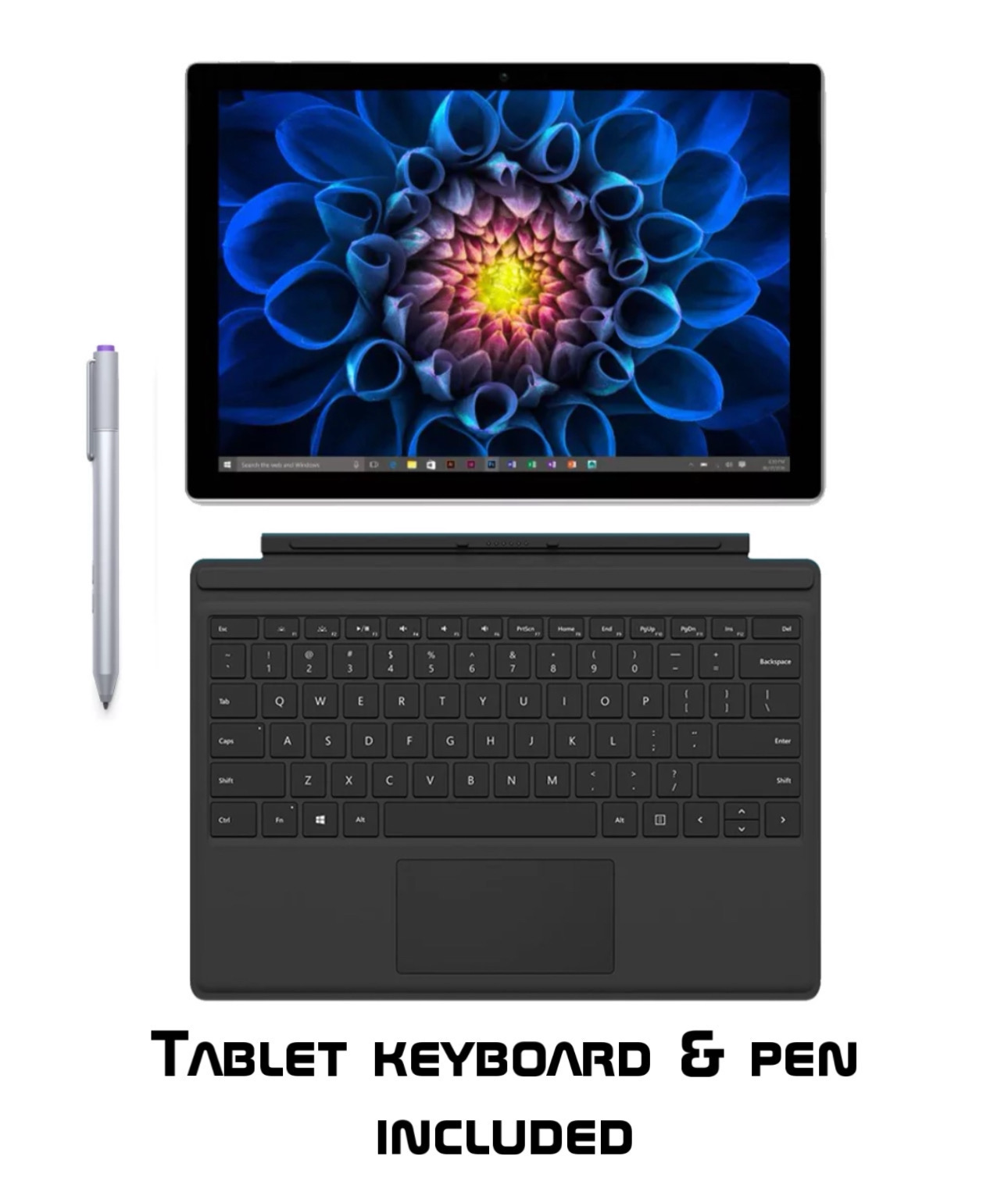 Microsoft Surface Pro 4 12.3" Tablet Laptop - Intel i5-6300U | 8GB RAM | 256GB SSD | Windows 11 Pro - Grade B Refurbished Bundle with Pen & Keyboard image 0