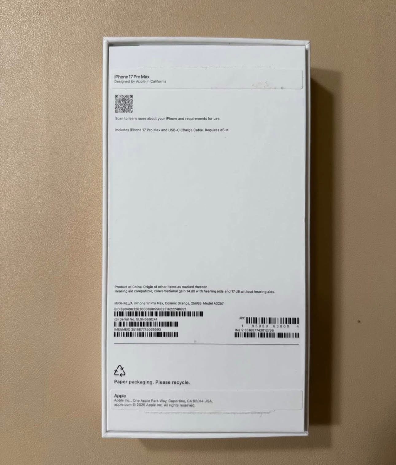 Open-Box iPhone 17 Pro Max 256GB Orange eSIM Unlocked - Image 2