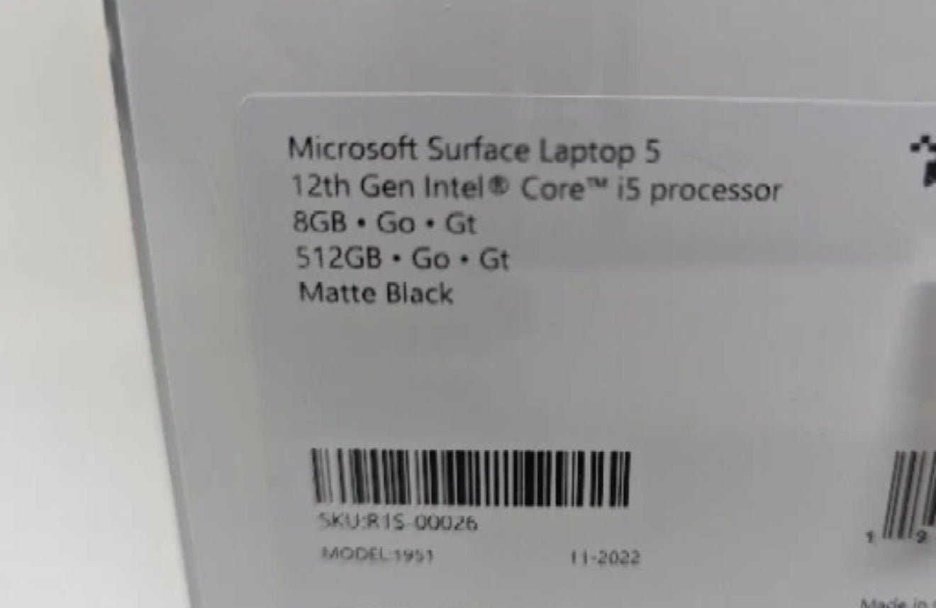 Microsoft Surface Laptop 5 13.5" (512GB SSD, Intel Core i5 12th Gen. New-Sealed - Image 2